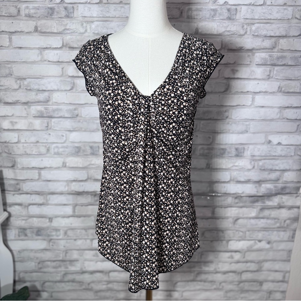 Nine West Black and White polka Dot Blouse